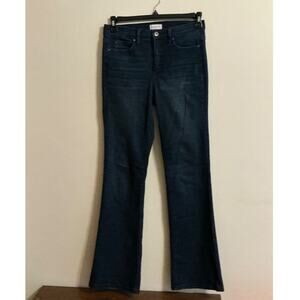 Jessica Simpson Shortened Jeans Size 4/27 Altered Boot Cut Dark Stone Denim